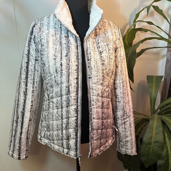 The North Face Reversible Lulea White Tree Bark Jacket Women’s Size Small - Picture 2 of 16